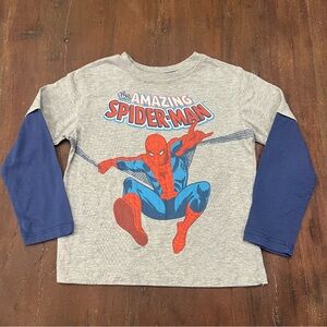 Marvel Spider-Man Long Sleeve Shirt - Gray and Blue